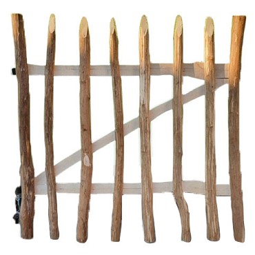 Schapenhek looppoortje, hazelaar, 100x100 cm inclusief beslag en 2 steunpalen ~