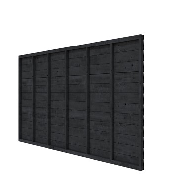 Douglas wandpakket t.b.v. enkelzijdige wand Comfort/DHZ 371x224 cm. zwart geïmpregneerd. ~