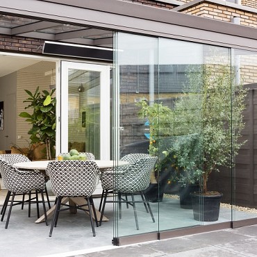 Verasol Profiline GSW Glasschuifwand 2190Bx2092H mm Type R3 L (3 spoor, rechts vast deel), kleur 9