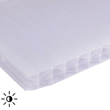 Polycarbonaat plaat X-Structuur 16mm opaal 980x4000 mm ~