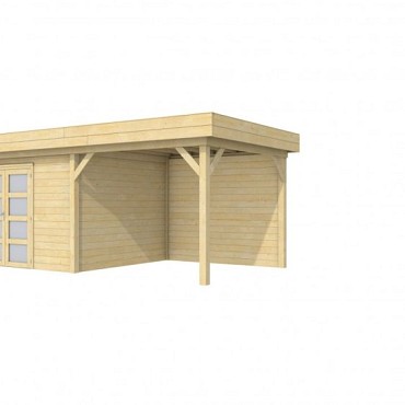 Vuren Topvision Parelhoen, 400x300 en luifel 300 cm. onbehandeld. ~