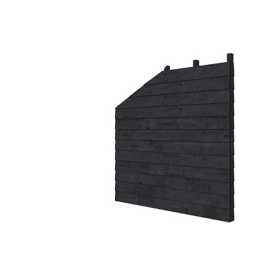 Douglas wandpakket t.b.v. dubbelzijdige zijwand kapschuur Comfort, zwart geïmpregneerd. ~