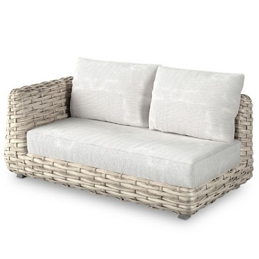 Wakkanda Lounge 2-Seater Right robuuste 20 mm PE draad. Swiss Fabrics all weather kussens Kubo (173x100x85 cm) ~