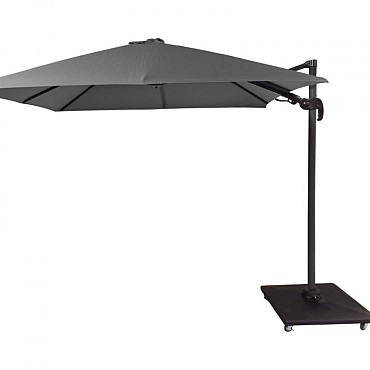 San Francisco zweefparasol exclusief (kruis)voet. dubbele knikfunctie Anthracite (275x275 cm) ~