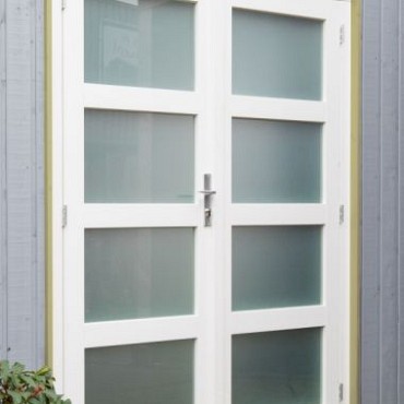 Vuren stelkozijn universeel t.b.v. enkele of dubbele deur, groen geïmpregneerd. ~