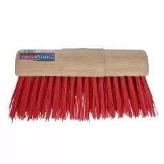 Bezem halfrond kunststof rood los 31 cm ~