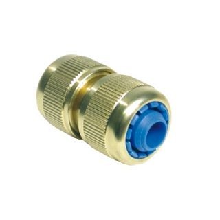 Dubbele slanghouder Ø 18-23 mm messing in blister ~