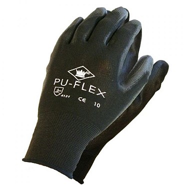 Handschoen PU-flex ZWART L (paar) ~