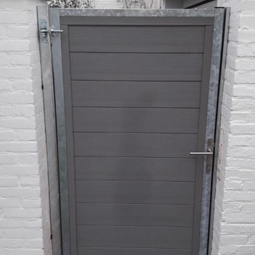 Stalen poortframe Modulair koker 50x40, H=175cm, Breedte=maatwerk: 60-150cm, incl Slotset RVS Klink
