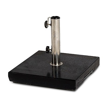 Parasolvoet 30 kg zwart gepolijste graniet parasolvoet, stokdiameter tot 48 mm. wieltjes / handgreep Zwart gepolijst (45x45 cm) ~