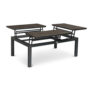 Flip-Up Coffee Table 3 in hoogte verstelbare Tableau's Trespa blad Alu / Trespa (120x79x42 cm) ~