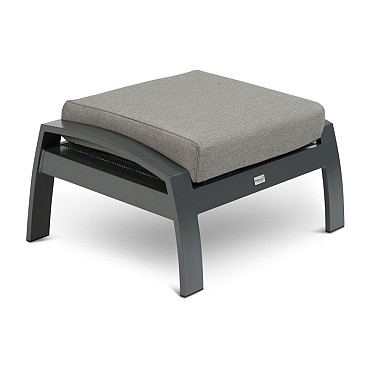Valencia Lounge Hocker Swiss Fabrics all weather kussen  Charcoal (70x44x53 cm) ~