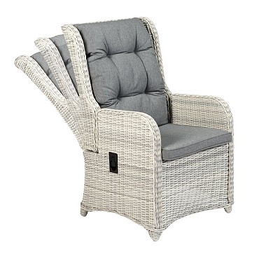 Doncaster Dining Chair verstelbare rug (RVS gasveer) Weathered Grey (58x72x94 cm) ~