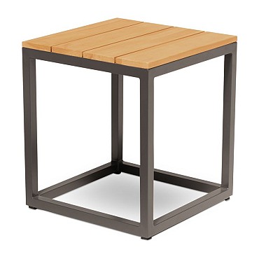 Rio Square Coffee Table S Solid Teak (FSC) blad Charcoal / Teak (40x40x45 cm) ~