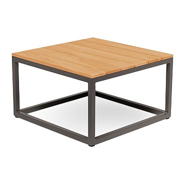 Rio Square Coffee Table M Solid Teak (FSC) blad Charcoal / Teak (60x60x35 cm) ~