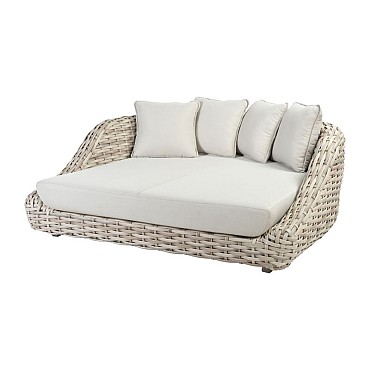 Wakkanda Daybed robuuste 20 mm PE draad. Swiss Fabrics all weather kussens Kubo (205x175x69 cm) ~