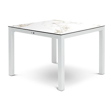Briga Dutch Table Dekton steen Blad kleur Entzo Wit Frame / Entzo (100x100 cm) ~