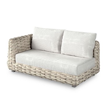 Wakkanda Lounge 2-Seater Left  robuuste 20 mm PE draad. Swiss Fabrics all weather kussens Kubo (173x100x69 cm) ~