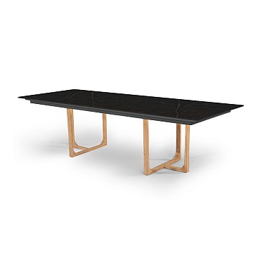 Table incl Top Nida 280 Dekton-TEAK  Kelya Nida / kelya (280x100 cm) ~