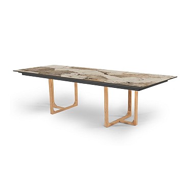 Table incl Top Nida 280 Dekton-TEAK Kahlo Nida Kahlo  (280x100 cm) ~