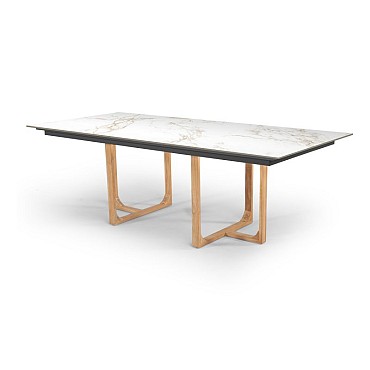 Table incl Top Nida 220 Dekton- TEAK Entzo Nida Entzo (220x100 cm) ~