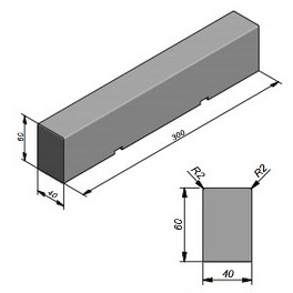 Beam Soft - Afgeronde Hoeken 300X40X60 Grey Velvet (prijs af fabriek) ~
