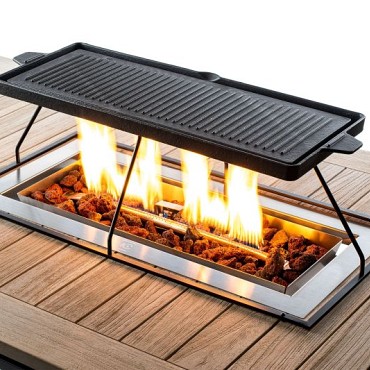 Grillplaat Inbouwbrander Rechthoek 72x34x25cm~