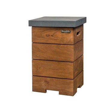 Enclosure (Bijzettafel) Teakhout LPG Tank, kleur deksel: antraciet 41x41x62cm~