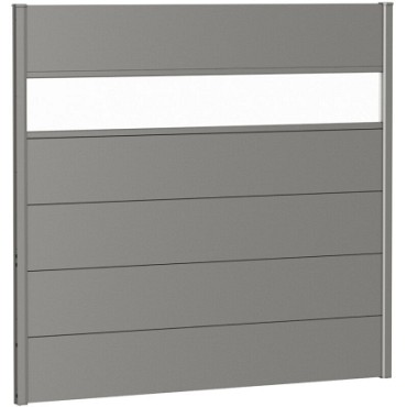 Wandpaneel voor Schutting met Acrylglas 150x135 kwartsgrijs-metallic ~