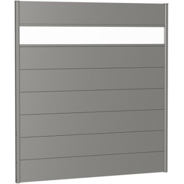 Wandpaneel voor Schutting met Acrylglas 180x180 kwartsgrijs-metallic ~