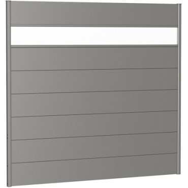 Wandpaneel voor Schutting met Acrylglas 200x180 kwartsgrijs-metallic ~