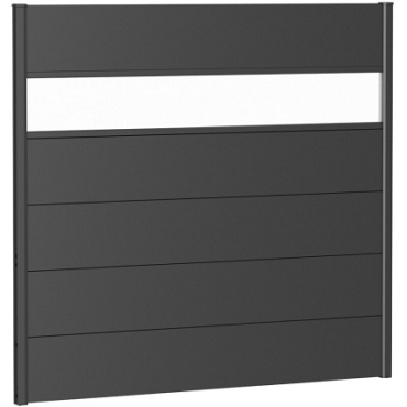 Wandpaneel voor Schutting met Acrylglas 150x135 donkergrijs-metallic ~