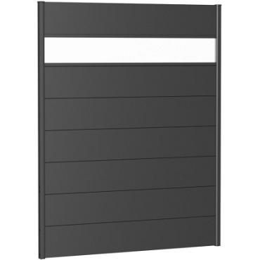 Wandpaneel voor Schutting met Acrylglas 150x180 donkergrijs-metallic ~