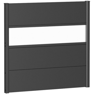 Wandpaneel voor Schutting met Acrylglas 100x90 donkergrijs-metallic ~