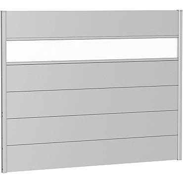 Wandpaneel voor Schutting met Acrylglas 180x135 zilver-metallic ~