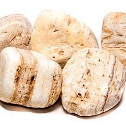 Half-Edelsteen Angel getrommeld ca. 1,5 kg (geel-creme geband) ~