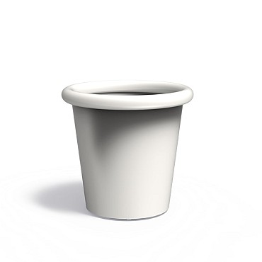 Ronde stalen bloembak met omgevouwen rand (gecoat) 2 mm. (ØxH) 100x95 cm. ~