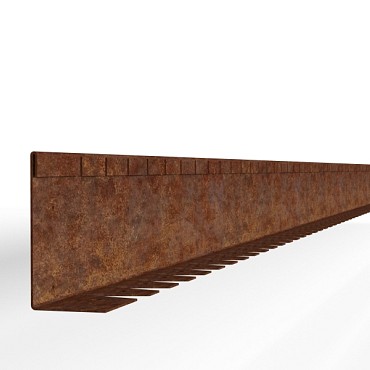 CorTen kantopsluiting Single flex L-model 300x10 cm. ~