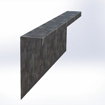 Verzinkt overzetstuk muurelement recht 150x45x15,8 cm. ~