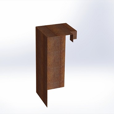 CorTen overzetstuk muurelement hoek 20x45x15,8 cm. ~