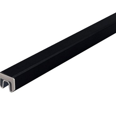Aluminium bovenlijst laag model zwart RAL9005 177-179 cm. ~