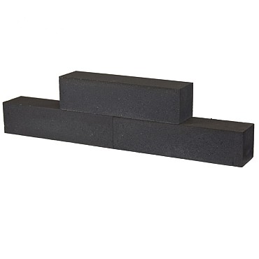 Strakke stapelblok kleurvast 1-zijdig black 60x12x10 cm. ~