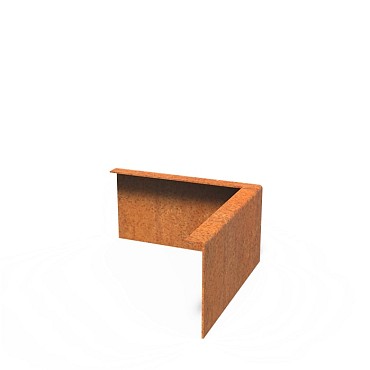 CorTen kantopsluiting met gezette rand 30/30x15 cm. (3 mm.) buitenhoek ~
