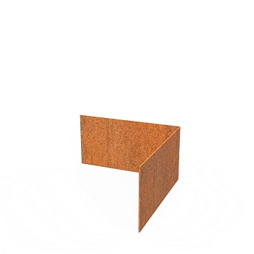 CorTen kantopsluiting recht 30/30x15 cm. (3 mm.) buitenhoek ~
