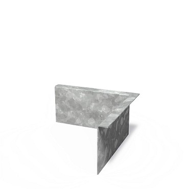 Stalen kantopsluiting (verzinkt) met gezette rand 30/30x15 cm. (3 mm.) binnenhoek ~