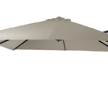 San Francisco zweefparasol exclusief (kruis)voet. dubbele knikfunctie Taupe (250x250 cm) ~