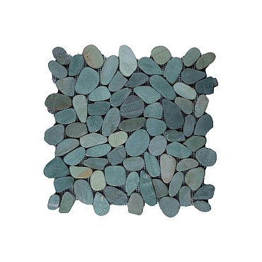 Pebble sliced green 30x30 cm. ~