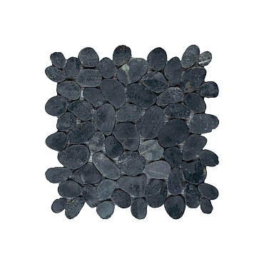 Pebble sliced black 30x30 cm. ~