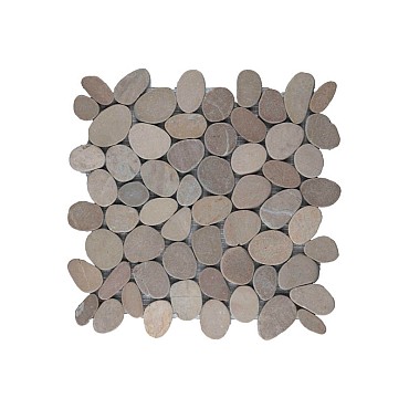 Pebble sliced brown 30x30 cm. ~