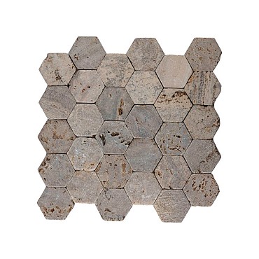 Parquet hexagon sunset brown 30x30 cm. ~
